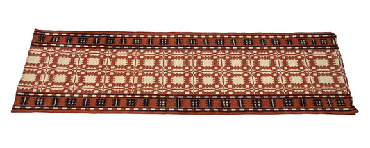 New Zealand Wool Cream, Terracotta And Brown 2.5x21.5 feet Geometric Runner
