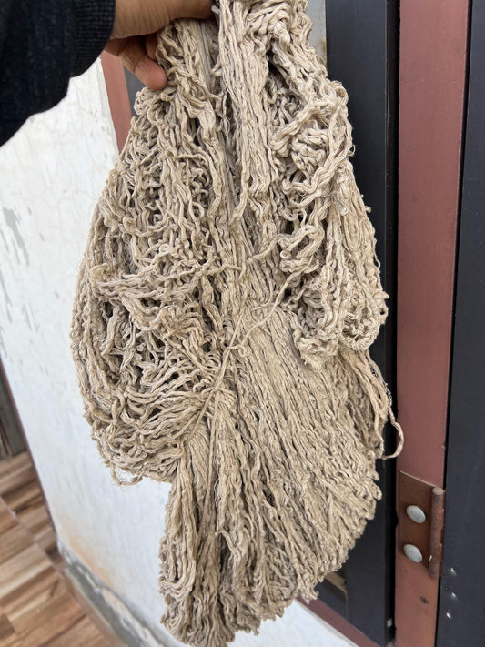 Custom Woolen Beige, Green And Coral Scalloped Rug for Fiona in Size 250x300cm with Beige, Green And Coral.