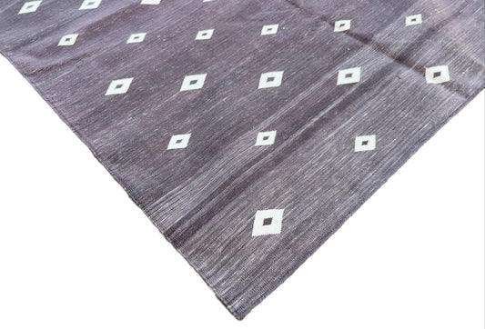 Modern Handmade Cotton Diamond/ Leaf Rug