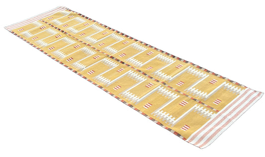 Modern Handmade Cotton Geometric Runner