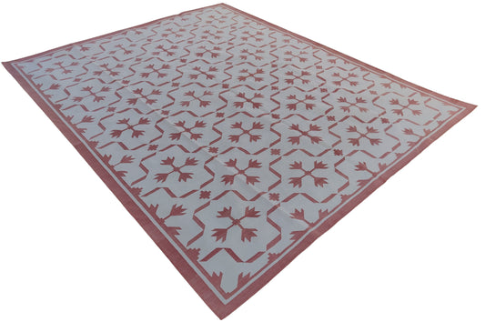 Modern Handmade Cotton Tree Leaf Rug