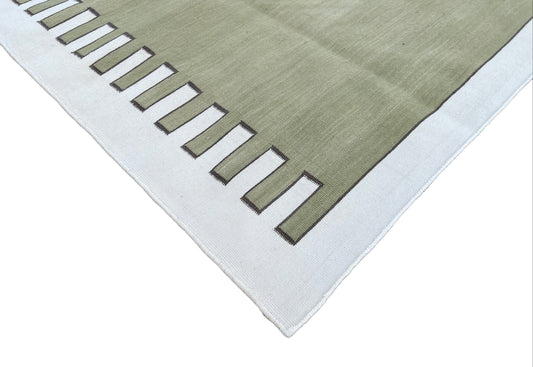 Modern Handmade Cotton Zig Zag Striped Rug