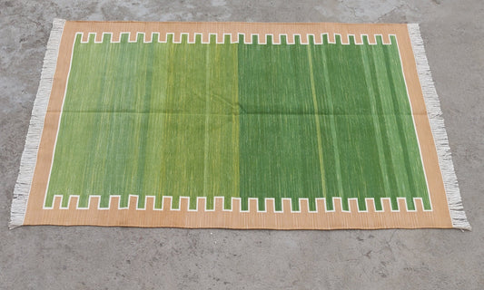 Modern Handmade Cotton Zig Zag Striped Rug