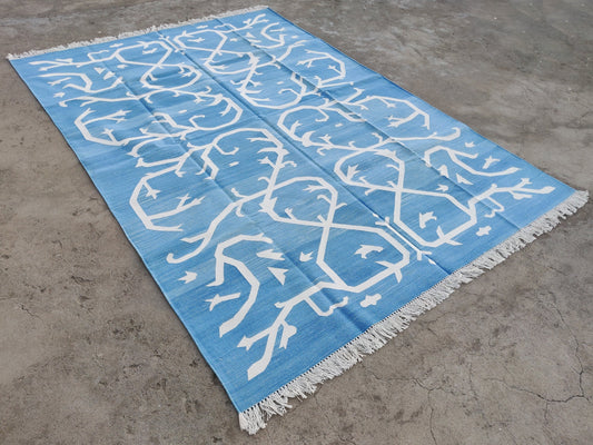 Modern Handmade Cotton Tree / Leaf Rug