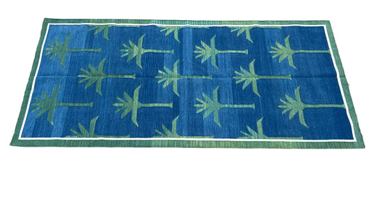 Modern Handmade Cotton Tree/ Leaf Rug