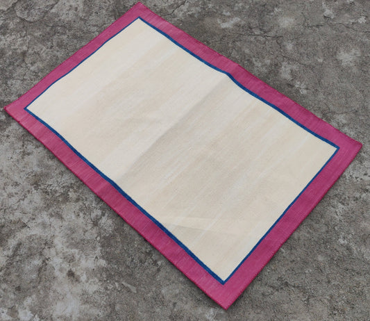 Modern Handmade Cotton Solid Empty Field Rug