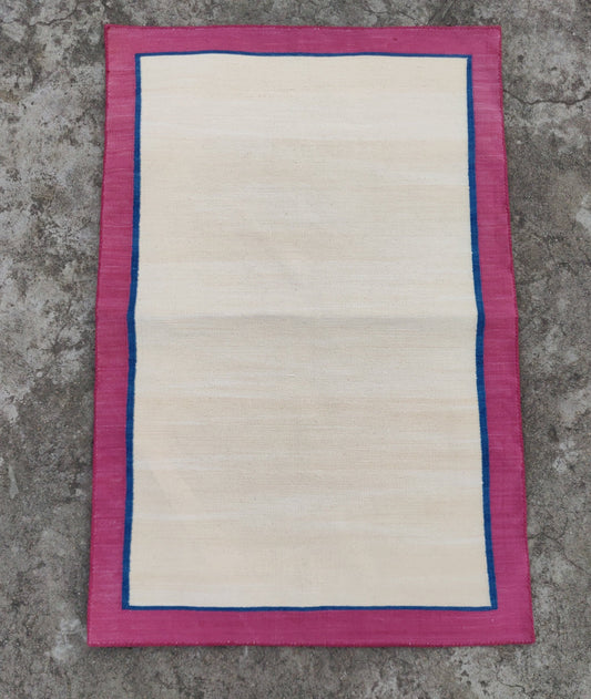 Modern Handmade Cotton Solid Empty Field Rug