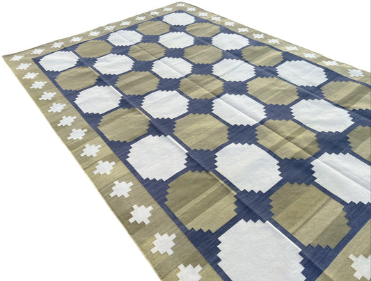 Modern Handmade Cotton Geometric/ Star Rug Cait Kelly in a Size 8'x10'