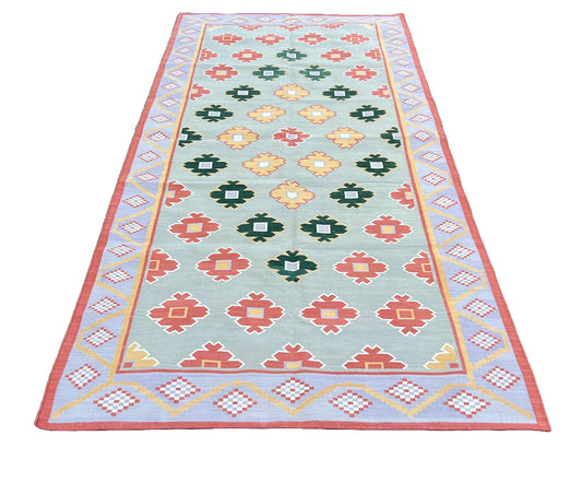Modern Handmade Cotton Geomatric/ Star Rug