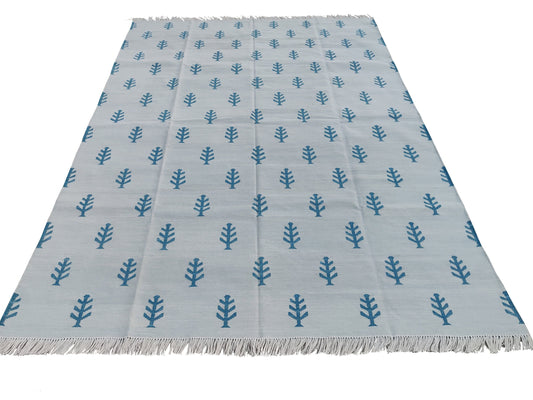 Modern Handmade Cotton Tree/ Leaf Rug
