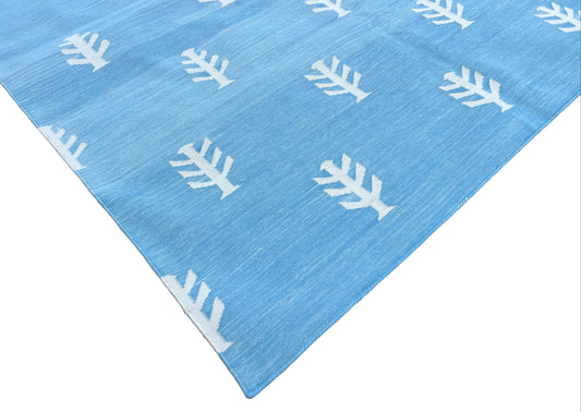 Modern Handmade Cotton Tree/ Leaf Rug