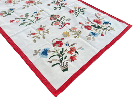 Modern Handmade Cotton Tree/ Leaf Rug for Elaina Fagan USA