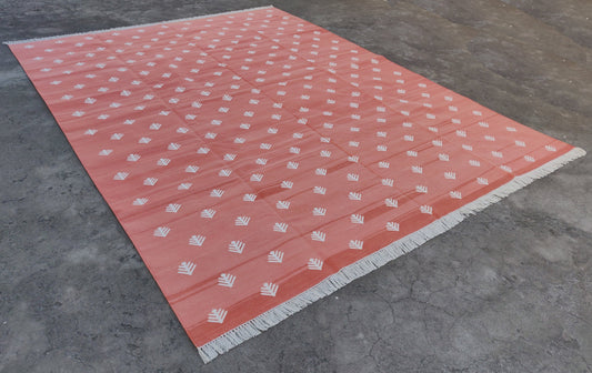 Modern Handmade Cotton Tree/ Leaf Rug