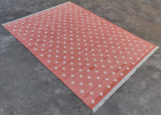 Modern Handmade Cotton Tree/ Leaf Rug