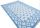 Modern Handmade Cotton Geomatric/ Star Rug