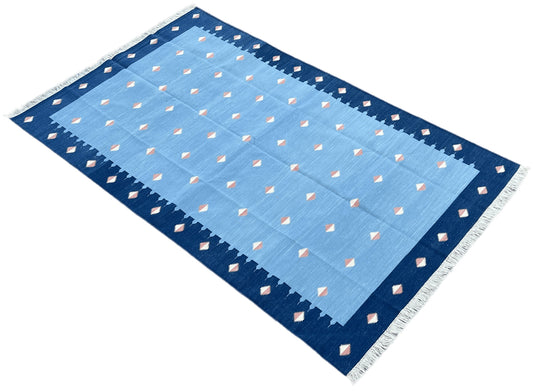 Modern Handmade Cotton Diamond/ Leaf Rug