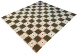 Modern Handmade Woolen Brown, Cream, Red And Mustard Geometric Rug-6803