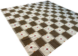 Modern Handmade Woolen Brown, Cream, Red And Mustard Geometric Rug-6803
