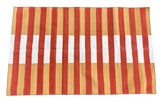 Modern Handmade Cotton Mustard, Cream And Terracotta Striped Area Rug-6755