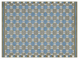 Modern Handmade Cotton Grey, Blue, Cream And Green Geometric Area Rug-6834