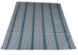 Modern Handmade Thick Woolen Sky Blue And White Striped Rug-6833
