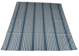 Modern Handmade Thick Woolen Sky Blue And White Striped Rug-6833