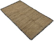 Modern Handwoven Natural Jute Kilim Rug with New Zealand Wool Border -8051