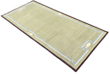 Modern Handmade Cotton Olive Green, Cream And Wine Color Fish Pattern Runner-6847