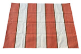 Modern Handmade Cotton Orange, Cream And Tan Striped Area Rug-6812