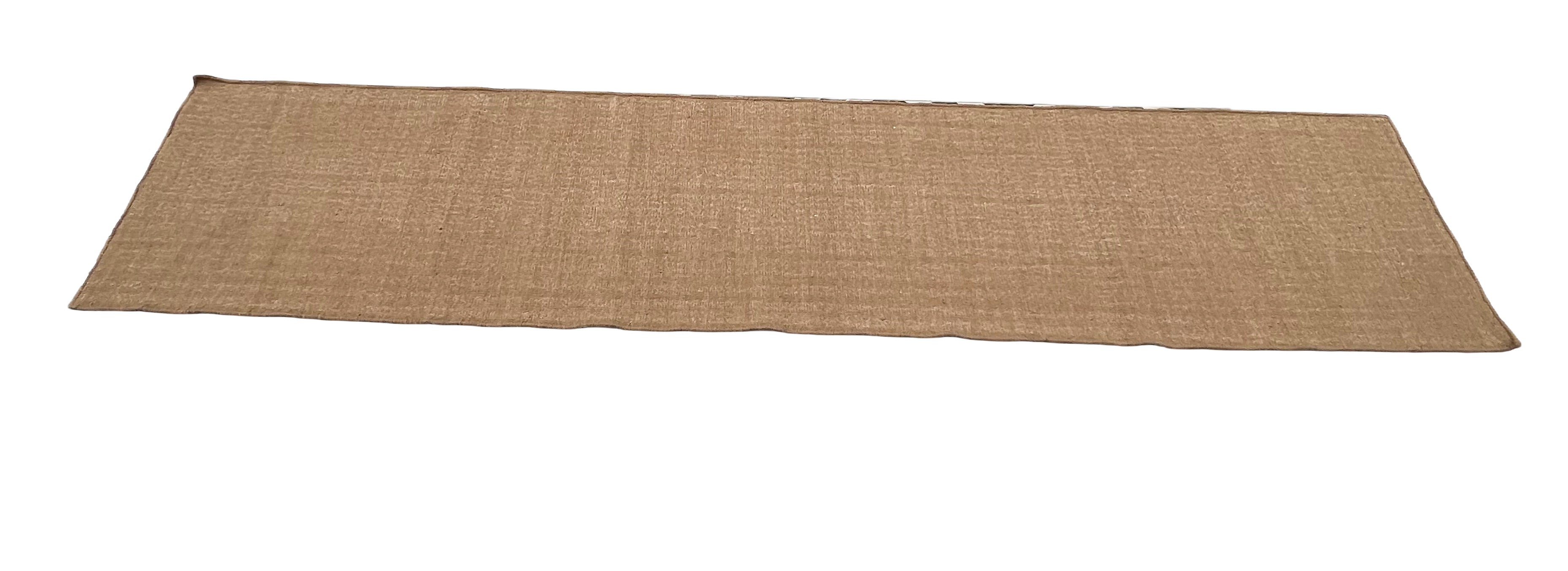 Modern Handmade New Zealand Wool Solid Beige Runner Dhurrie Rug - 6807
