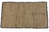 Modern Handwoven Natural Jute Kilim Rug with New Zealand Wool Border -8051