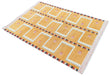 Modern Handmade Cotton Rug, 4x6 Mustard And Cream Geometric Rug-6776