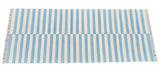 Modern Handmade Cotton Sky Blue And White Up Down Striped Runner-6761
