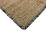 Modern Handwoven Natural Jute Kilim Rug with New Zealand Wool Border -8051