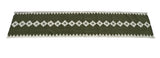 Modern Handmade New Zealand Wool Dark Olive Green And White Geometric Runner-6824