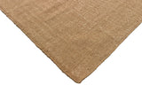 Modern Handmade New Zealand Wool Solid Beige Runner Dhurrie Rug - 6807