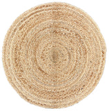 Modern Handmade Natural Jute Round Solid Rug Indian Dhurrie -8047