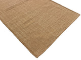 Modern Handmade New Zealand Wool Solid Beige Runner Dhurrie Rug - 6807