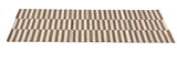Modern Handmade Cotton Tan And White Up Down Striped Dhurrie Runner-6850