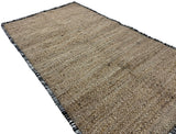 Modern Handwoven Natural Jute Kilim Rug with New Zealand Wool Border -8051