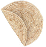 Modern Handmade Natural Jute Round Solid Rug Indian Dhurrie -8047