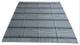 Modern Handmade Thick Woolen Sky Blue And White Striped Rug-6833
