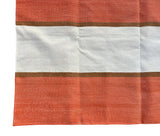 Modern Handmade Cotton Orange, Cream And Tan Striped Area Rug-6812