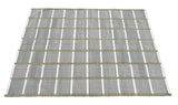 Modern Handmade Cotton Gray, Cream And Olive Green Windowpane Checked Area Rug-6853