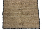 Modern Handwoven Natural Jute Kilim Rug with New Zealand Wool Border -8051