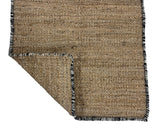 Modern Handwoven Natural Jute Kilim Rug with New Zealand Wool Border -8051