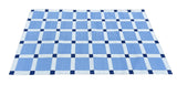 Modern Handmade Cotton Sky Blue And White Block Pattern Geometric Area Rug-6854