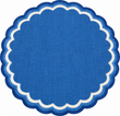 Modern Handmade Cotton Indigo Blue And White Round Scalloped Rug -9672
