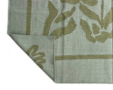 Handwoven New Zealand Wool Cream And Green Geometric Rug Size 200x270cm