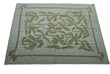 Handwoven New Zealand Wool Cream And Green Geometric Rug Size 200x270cm